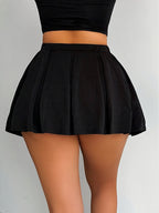Solid Color Women's Skirt - Black