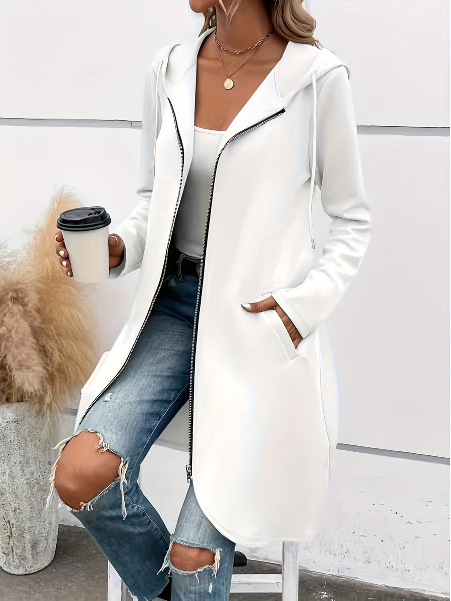 Women'S Fashion Zipper Jacket - White
