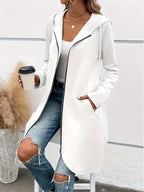 Women'S Fashion Jacket Zip-Up Coat - White