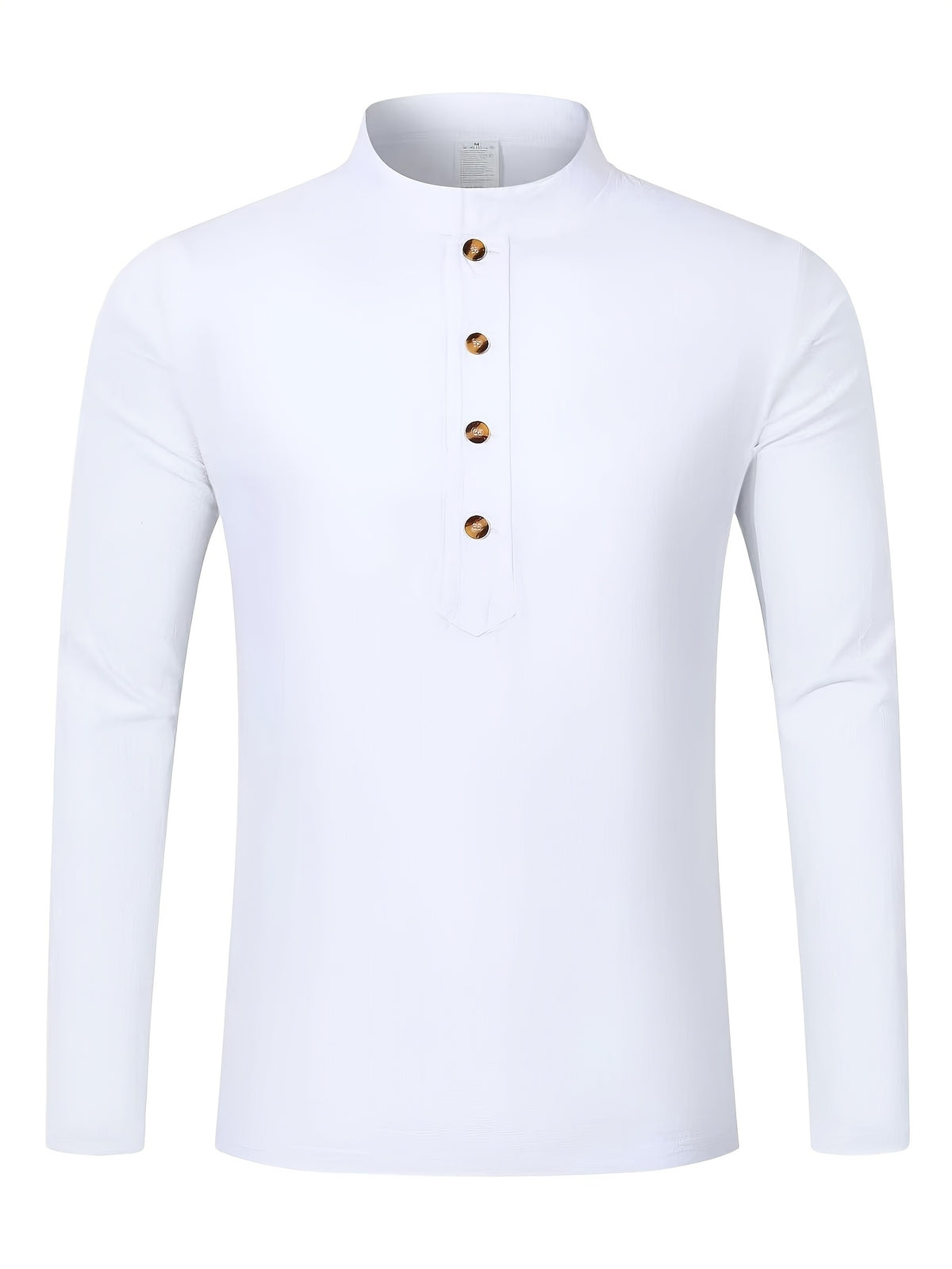 Men'S Fashion Autumn New Long Sleeve Shirt Loose Casual Solid Color Individualistic Shirt, New Season - White