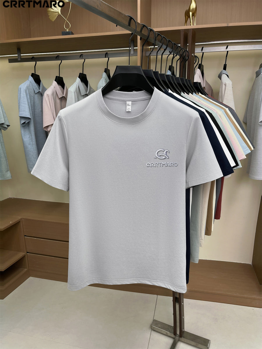 Kartmar CRRTMARO Summer New Round Neck Quick-Dry Short Sleeve T-Shirt Men'S Youth Loose Casual Short Sleeve Top Men'S Clothing SP - Light Grey