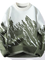 Men's Gradient Color Sweater Ombre Sweater Suitable for Autumn/Winter, Crew Neck Contrast Color Blending Top, Casual Versatile Blending Sweater for Office & Casual Attire, Warm Winter Sweater for Layering - Dark Gray