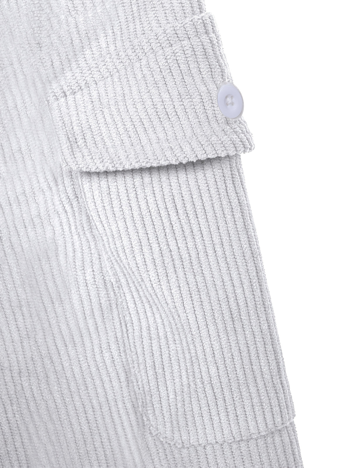 Christmas ! 1pc Men'S Corduroy Hooded Sweatshirt, Multi-Pocket Design, Retro Casual Style, Loose Fit, Ideal for Autumn/Winter Daily Outdoor Activities - White