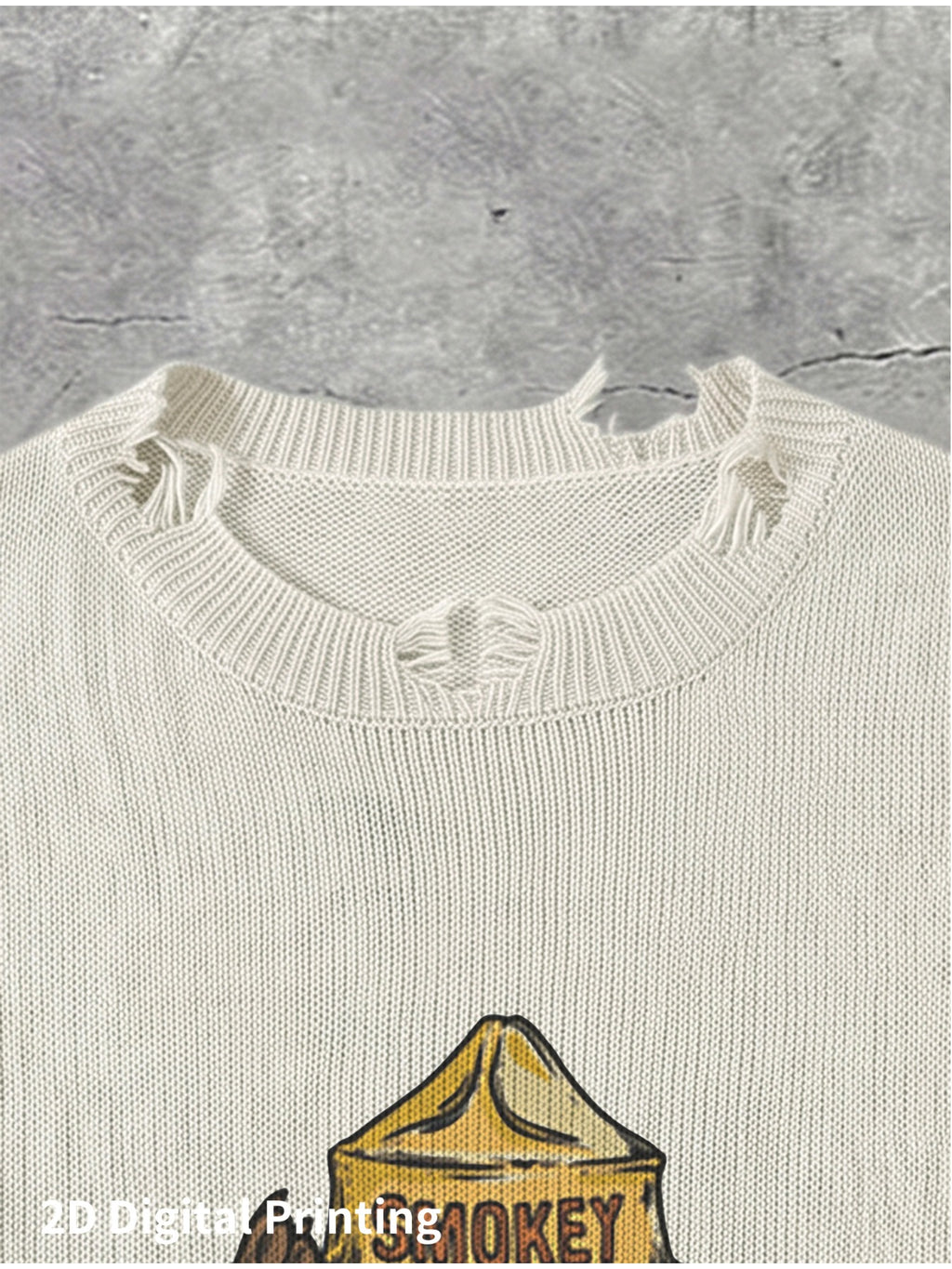 2D Digital Partial Print Men'S Lightweight Knit Pullover Base Layer Outerwear American Retro Hat Sunglasses Cool Bear Pattern Fashion Round Neck Casual Short Sleeve Top All-Match Street Trendy Wear Summer Thin Breathable Knit Sweater Individual Anim - Off-white