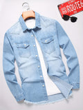 Men's Denim Shirt - Light Washed Blue