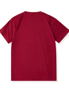 Men'S Original Parts Vintage Pattern Summer Casual Round Neck Short Sleeve T-Shirt - Deep Red