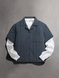 Men'S Fall Winter New Street Fashion Short Sleeve Jacket, Baddie Clothes - Dark Gray