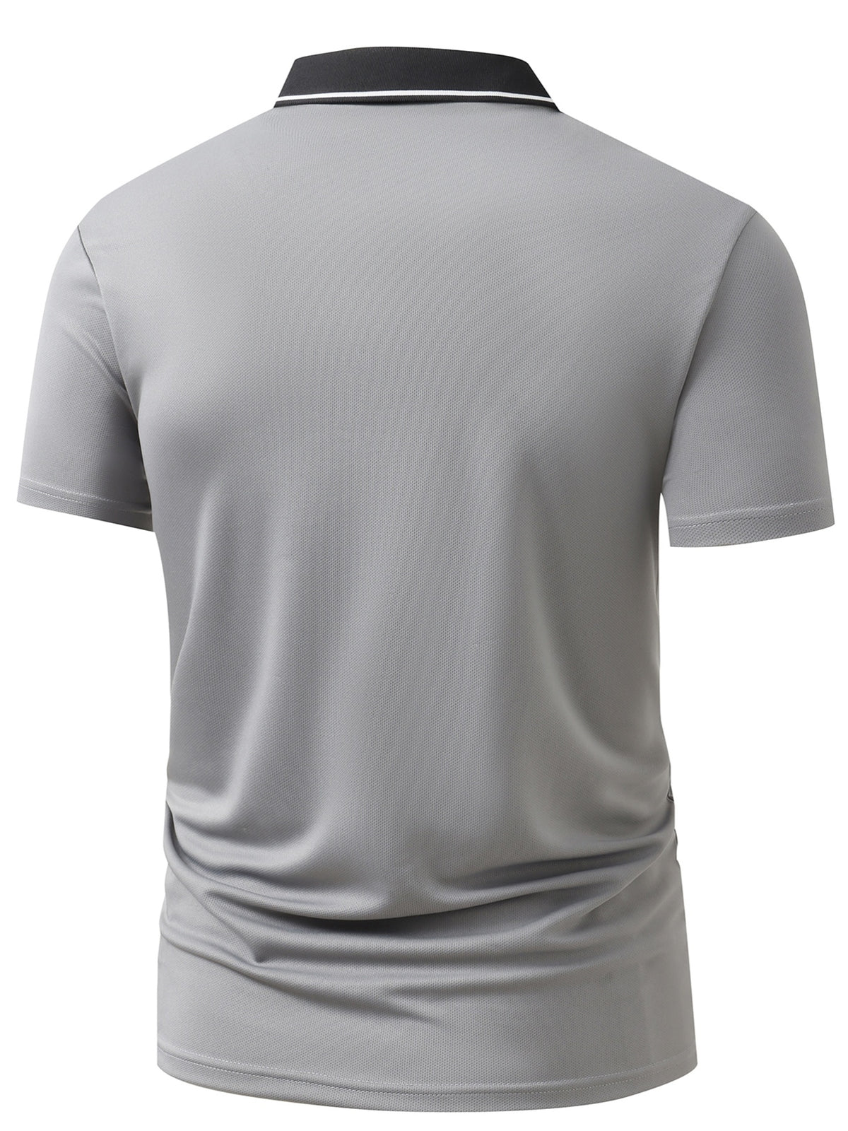 3pcs Set S20.32-2400.3 cmKING" Letter Logo New Men's Fashion Color-Block Quick-Dry Polo Shirt, Regular Fit Button Print, Golf Tennis Training Casual Sports Top - Gray+Navy Blue+Khaki