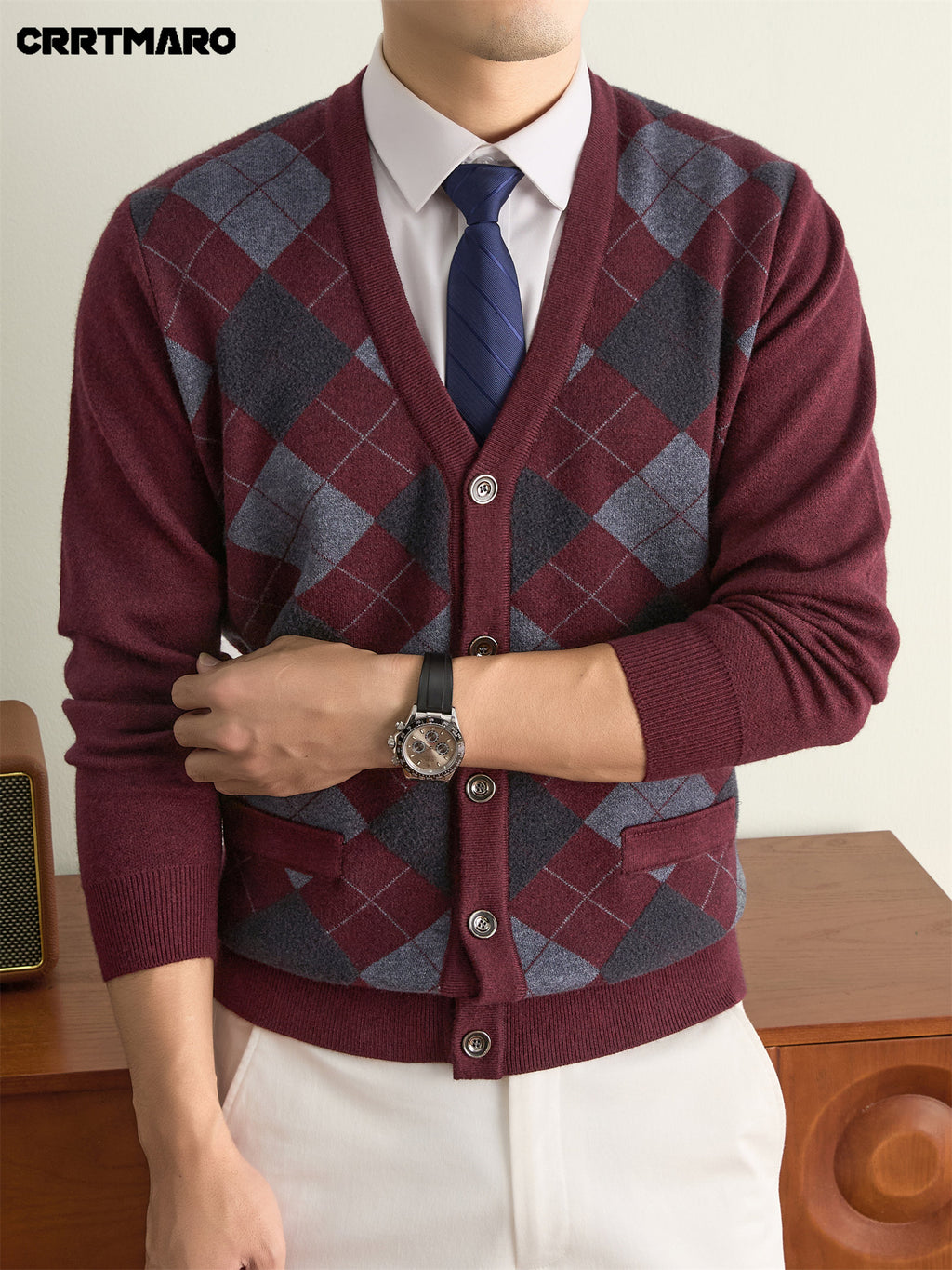 Men'S Pullover Sweater, Warm Casual Layering Top for Fall And Winter - Burgundy