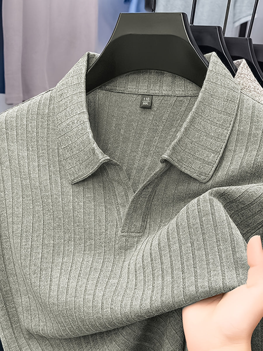 Men's Summer Lapel Polo Shirt, Slim Fit Straight Cut, Highly Forgiving Fit, Sculpts Waist and Abdominal Lines, Clean and Crisp Upper Body; Suitable for Various Occasions Including Daily Casual, Light Business Commuting, and Outdoor Outings - SINBOS - Light Green