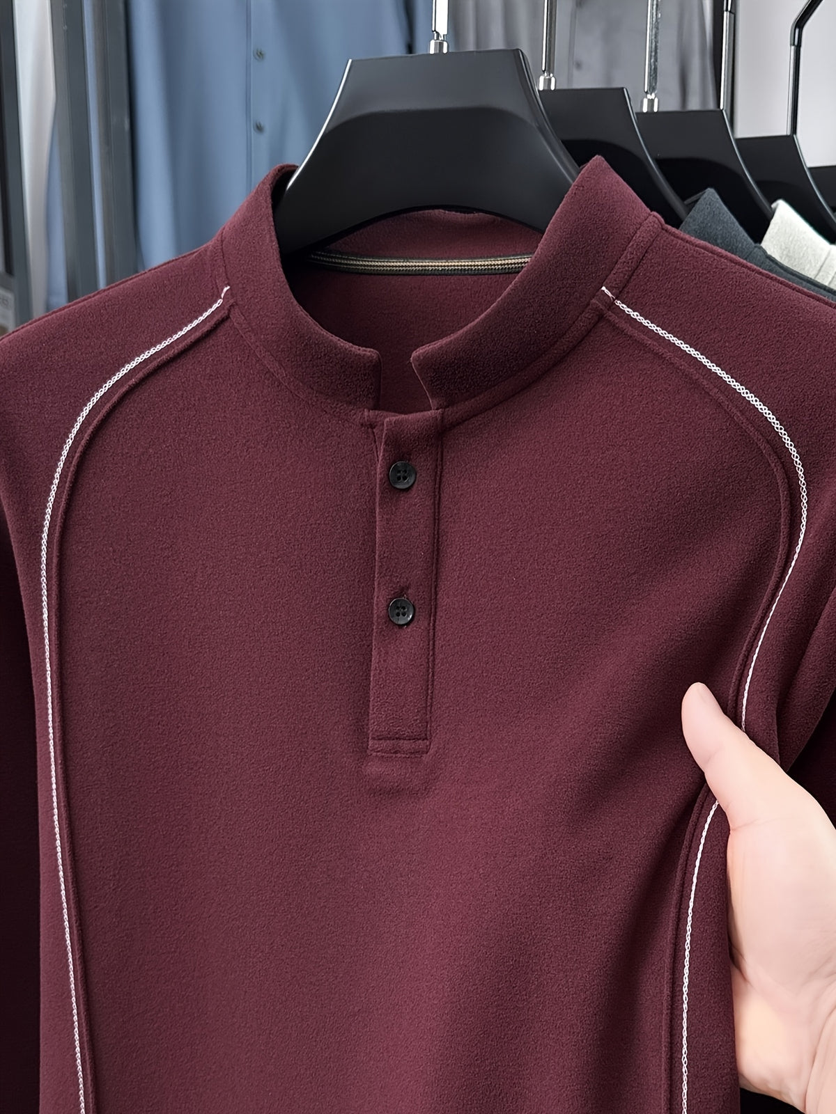 Father's Day Gift for Men 2026 Spring New Arrival Three-Layer Sweatshirt, Heavy-Duty Stitching with Double-Sided Cationic, Essential Business Commute Wear - Red