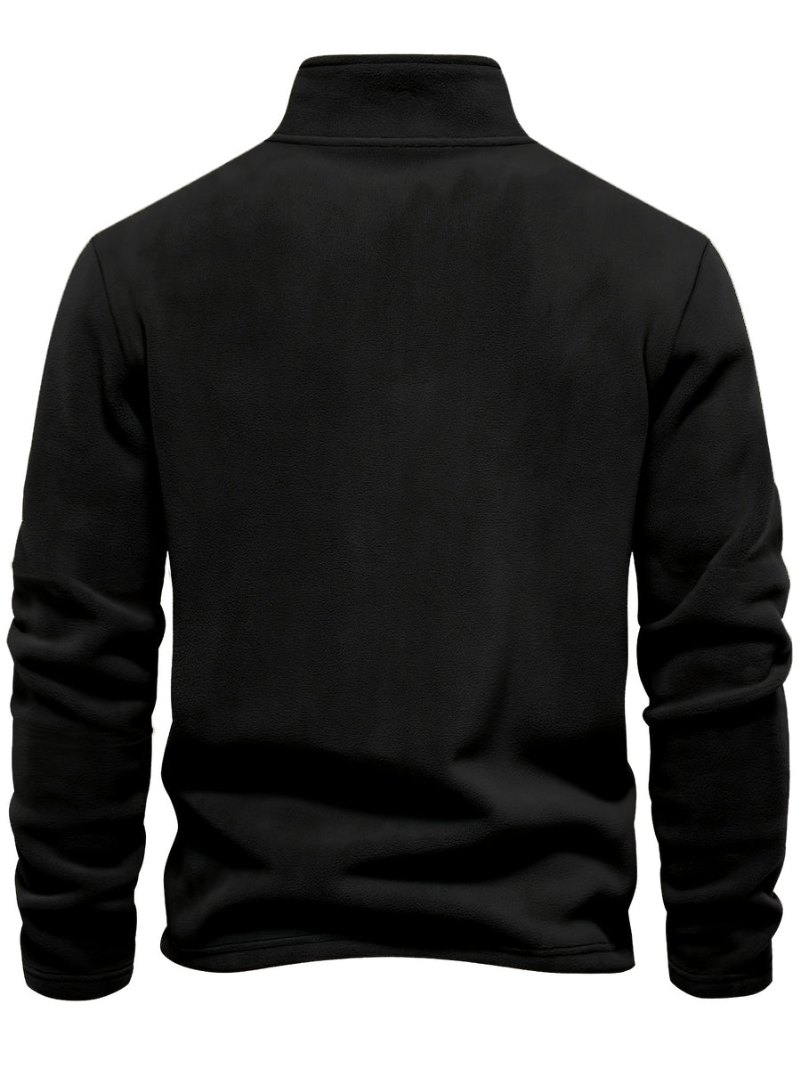 Men'S Winter Base Layer Outer Wear Comfortable Fleece Warm Stand-Up Collar Long Sleeve Sweatshirt 5pcs Set - Black+black+black+black+black