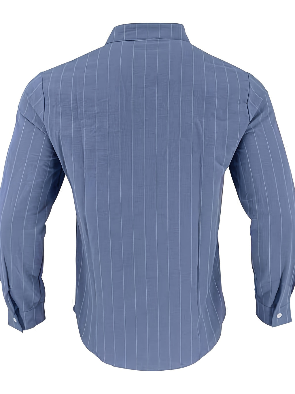Pearson OBM 3pcs Set Men's Striped Linen Long-Sleeve Shirt; Sporty Casual Lapel Shirt with Pockets; Fashionable, Breathable, and Comfortable Fabric; Top for Beach Vacations and Outdoor Travel - Blue+Black+Khaki