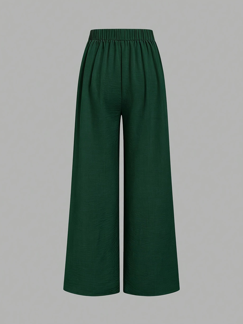 High-Waist Wide-Leg Pants, Women'S Summer Flared Skirt Design, Slim Elegant Commute Casual Trousers - Green