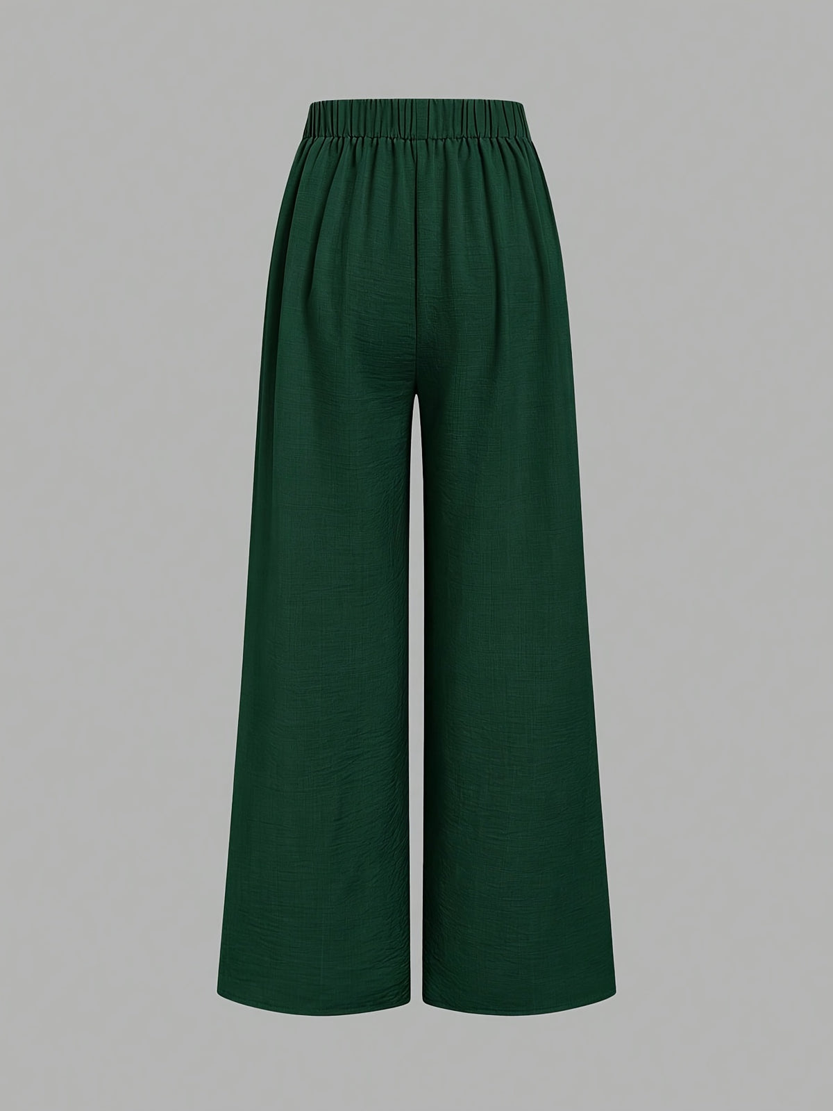 High-Waist Wide-Leg Pants, Women'S Summer Flared Skirt Design, Slim Elegant Commute Casual Trousers - Green