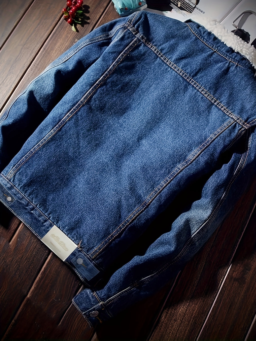 New Winter Men's Denim Jacket Sport Casual Warm Denim Jacket for Men - Royal Blue