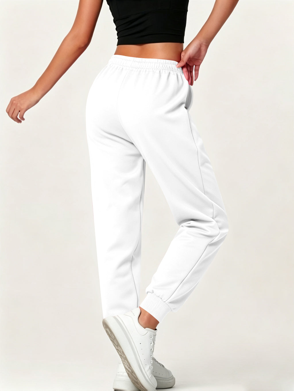 Autumn-Winter Women'S Casual Pants with Pockets - White
