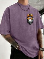 Summer Hot Item Unisex T-Shirt, Retro Distressed Style And Super Good Look! Pure Main Material, Breathable And Skin-Friendly, Comfortable to Wear, Suitable for Casual Commute, Sports Fitness, Outdoor Travel. Double-Sided Positioning Print - Purple