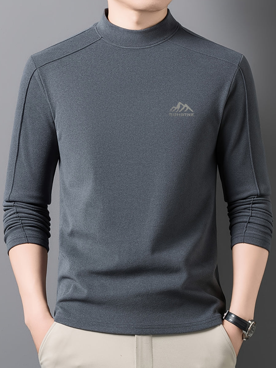Minimalist Urban Velvet Base Layer for Warmth and Urban Casual Style - Grey