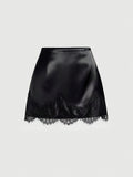 Women's Hot Summer Outfit, New Fashionable and Elegant Women's Skirt, Versatile and Sexy Lace Mini Skirt - Black