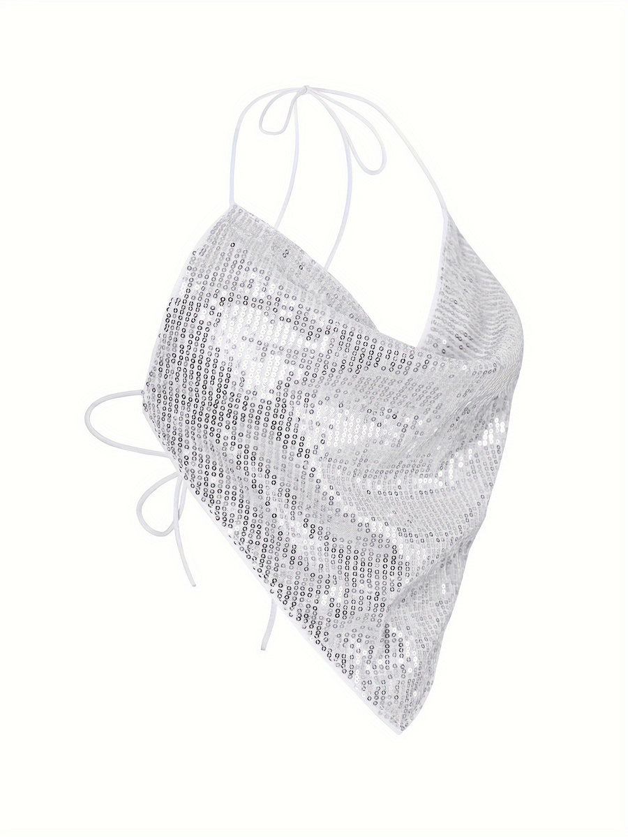 Sequined Women'S Cami (YY397) - White