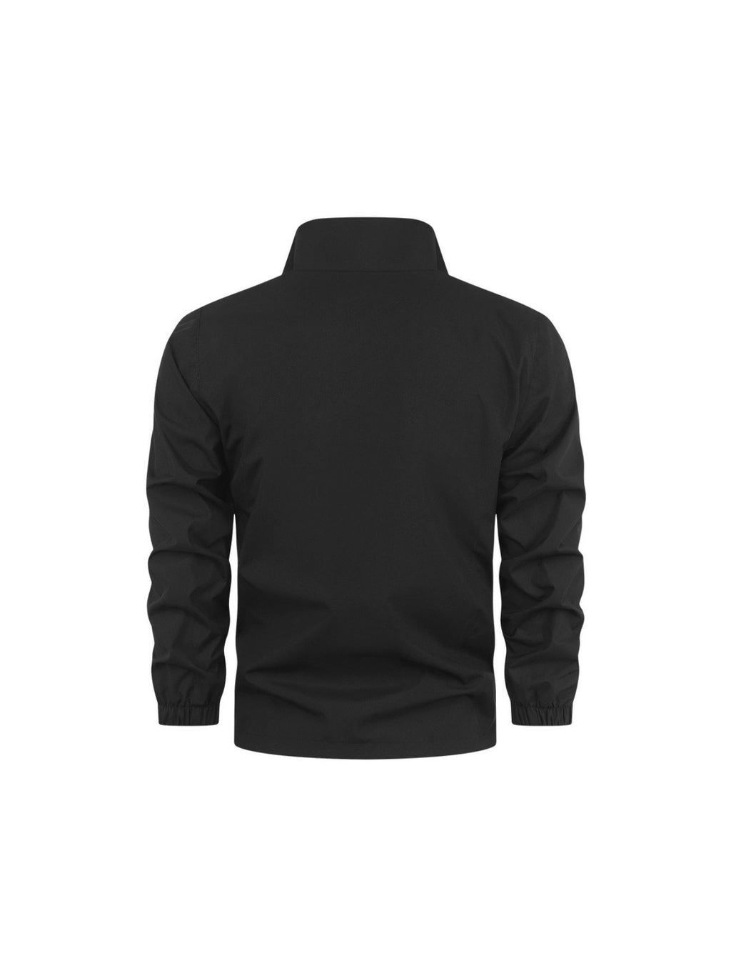 Men'S Triangle Mountain Sports Letter Print Stand-Up Collar Jacket, Anti-Pilling Smooth Lightweight Fabric, Casual Athletic Outerwear, Suitable for Daily Exercise And Commuting, Spring Fall Men'S Jacket - Black