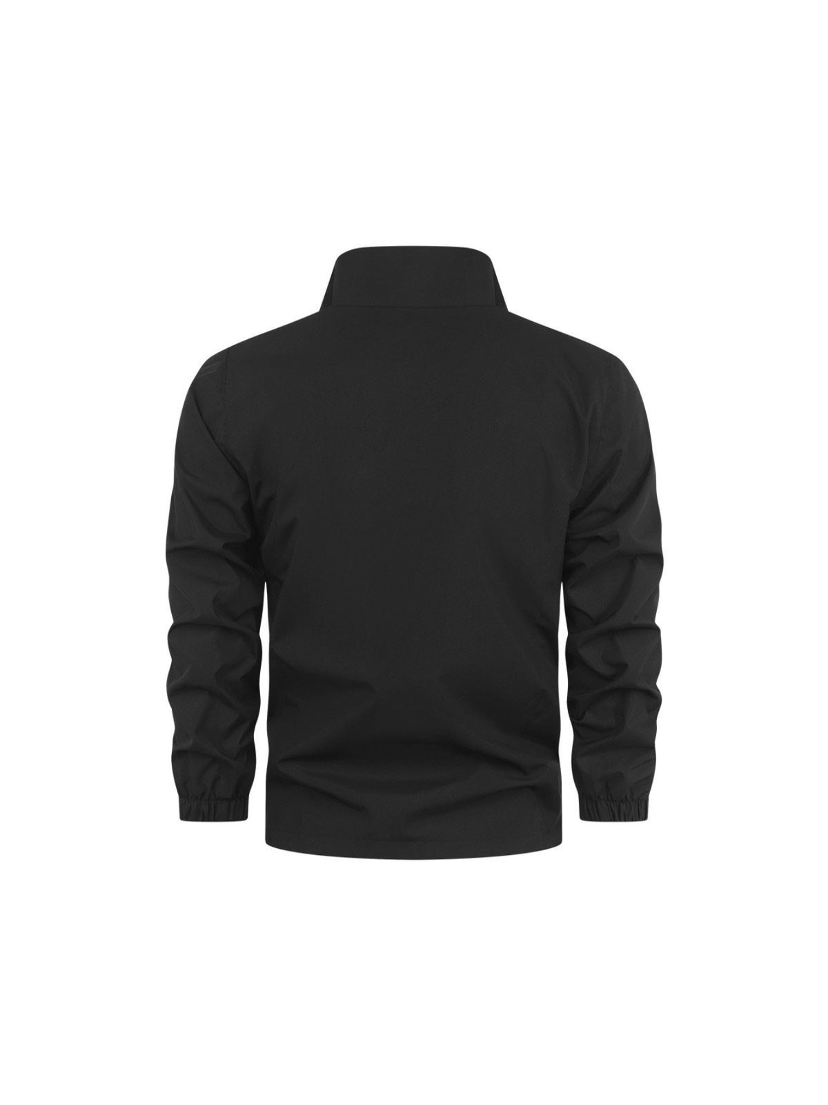 Men'S Triangle Mountain Sports Letter Print Stand-Up Collar Jacket, Anti-Pilling Smooth Lightweight Fabric, Casual Athletic Outerwear, Suitable for Daily Exercise And Commuting, Spring Fall Men'S Jacket - Black