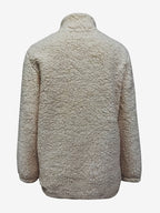 Women's Casual Fashion Pullover Zip-Up Long Sleeve Top - Ivory White