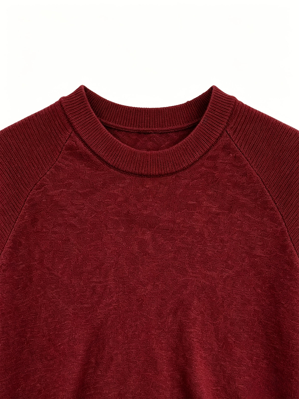 2026 Light Luxury Texture Men'S Off-Shoulder Knit Short Sleeve, Comfortable And Breathable Summer T-Shirt - Burgundy