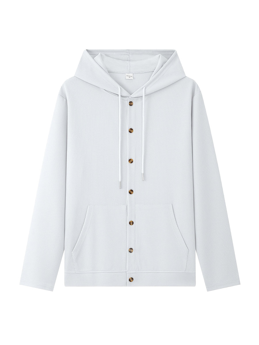 New Fall Winter Men'S Cardigan Hoodie - Button-Front Sporty Casual Sweatshirt, Soft And Comfortable, Versatile Streetwear Gentleman Top Winter Clothes for Men - White
