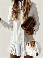 [Korean-Japanese Special] Elegant Directional Solid Pleated Versatile Blouse Bridesmaid Dress - White