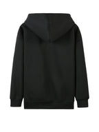 Plus Size - Plus Size - Plus Size Women'S Casual Autumn And Winter Letter Print Sweatshirt, Long Sleeve Pocket Hooded Zip Jacket, Women'S, Hoodie - Black