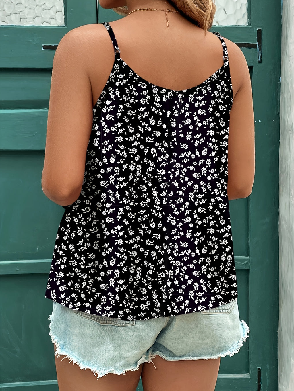 Women's Casual Fashion Tank Top - Black+White