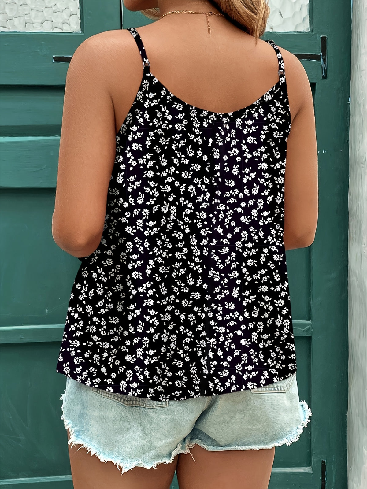 Women's Casual Fashion Tank Top - Black+White