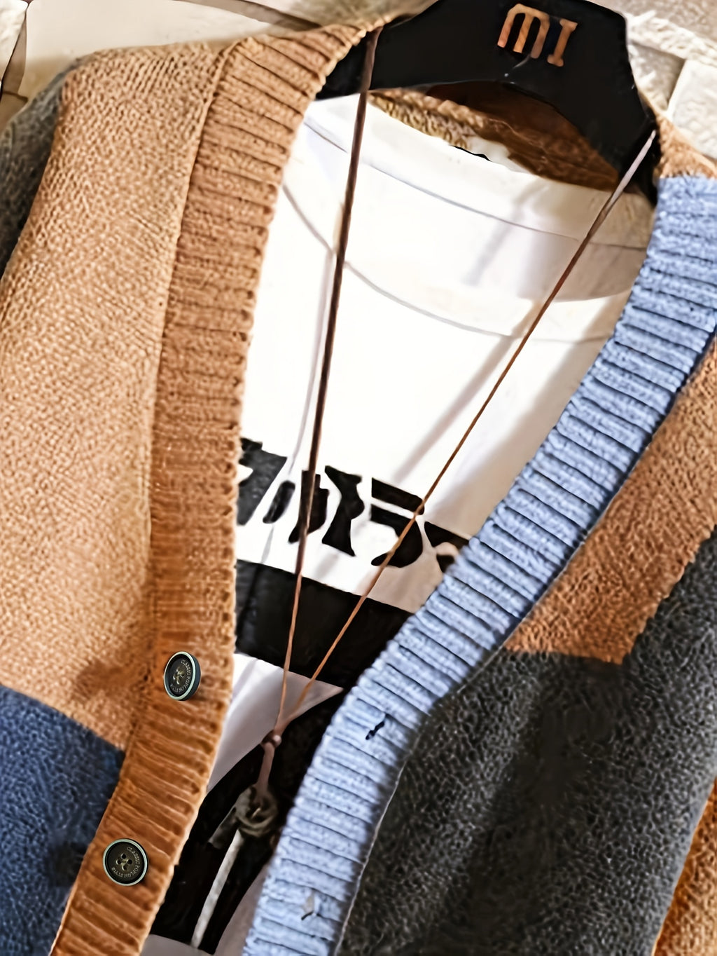 Men'S Cardigan, Men'S Long Sleeve Knit Sweater, with Buttons (Shirt Not Included) - Mixed colors