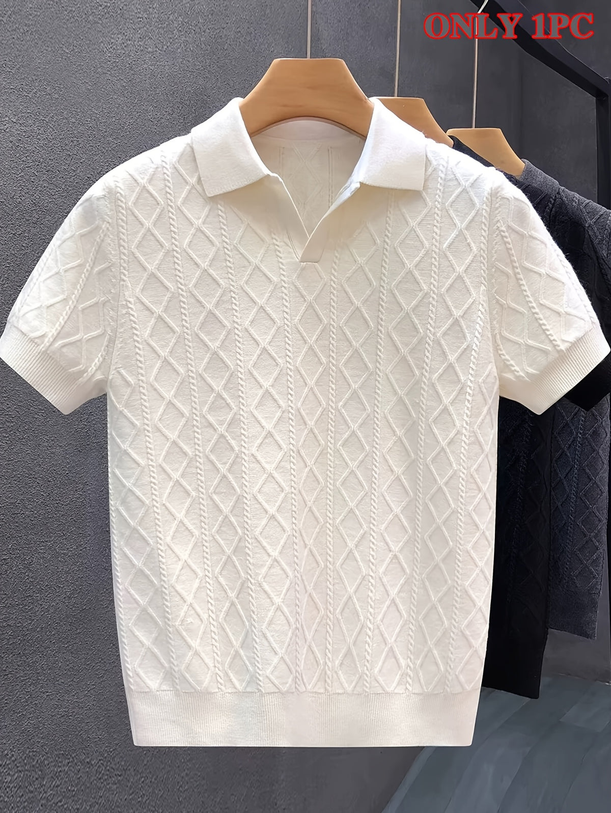 Men'S Knit Pullover Polo Shirt Short Sleeve Men'S Summer Trendy Top Premium Fit Short Sleeve T-Shirt in Stock - White