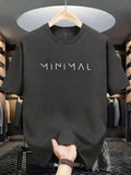 Men's New 100% Cotton T-Shirt with MINIMAL Print, Comfortable, Soft, and Breathable for Summer Casual Daily Wear - Dark Gray