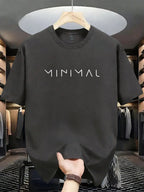 Men's New 100% Cotton T-Shirt with MINIMAL Print, Comfortable, Soft, and Breathable for Summer Casual Daily Wear - Dark Gray