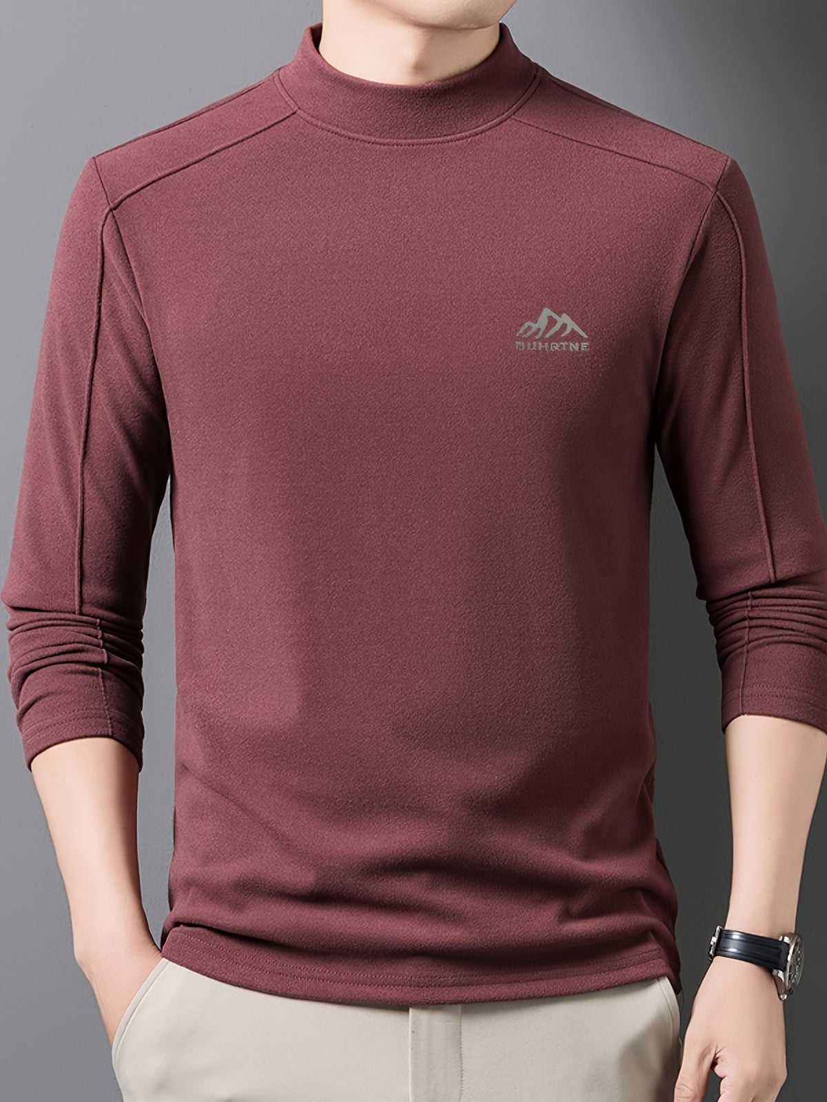 Minimalist Urban Velvet Base Layer for Warmth and Urban Casual Style - Red