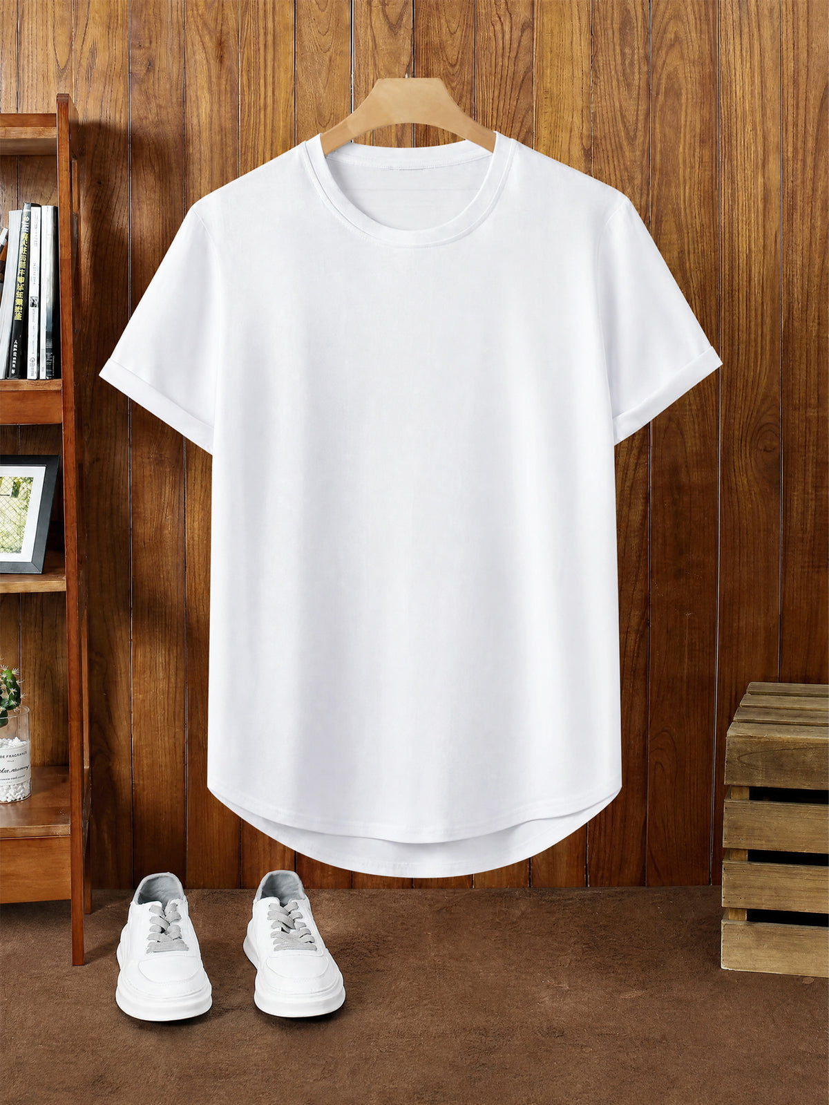 Men'S Short Sleeve T-Shirt - Lightweight Outdoor Casual Round Neck Tee, Basic Fit for All Outfits, Comfortable Movement with Adequate Sleeve Space, Breathable And Dry Fabric for Long Wear Without Stuffiness, Suitable for Short Trips, Commuting - White