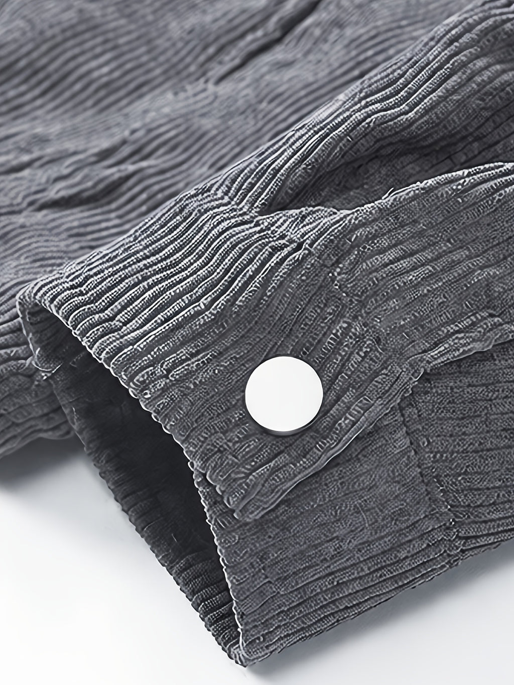 Men'S Corduroy Collar Utility Jacket, Spring Autumn Casual Wear Choice; Lapel Button-Up Cardigan, Outdoor Sports Citywalk Street Commute Versatile Top, Suitable for Street Casual Commute Daily Wear; Retro Fit Timeless Premium - Dark Gray
