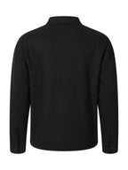 Men's Autumn/Winter Lapel Tweed Jacket with Snap Buttons, Double Patch Pockets, Loose Fit, Thickened and Warm, Versatile Blend Top for Business, Casual, Daily Commuting - Black