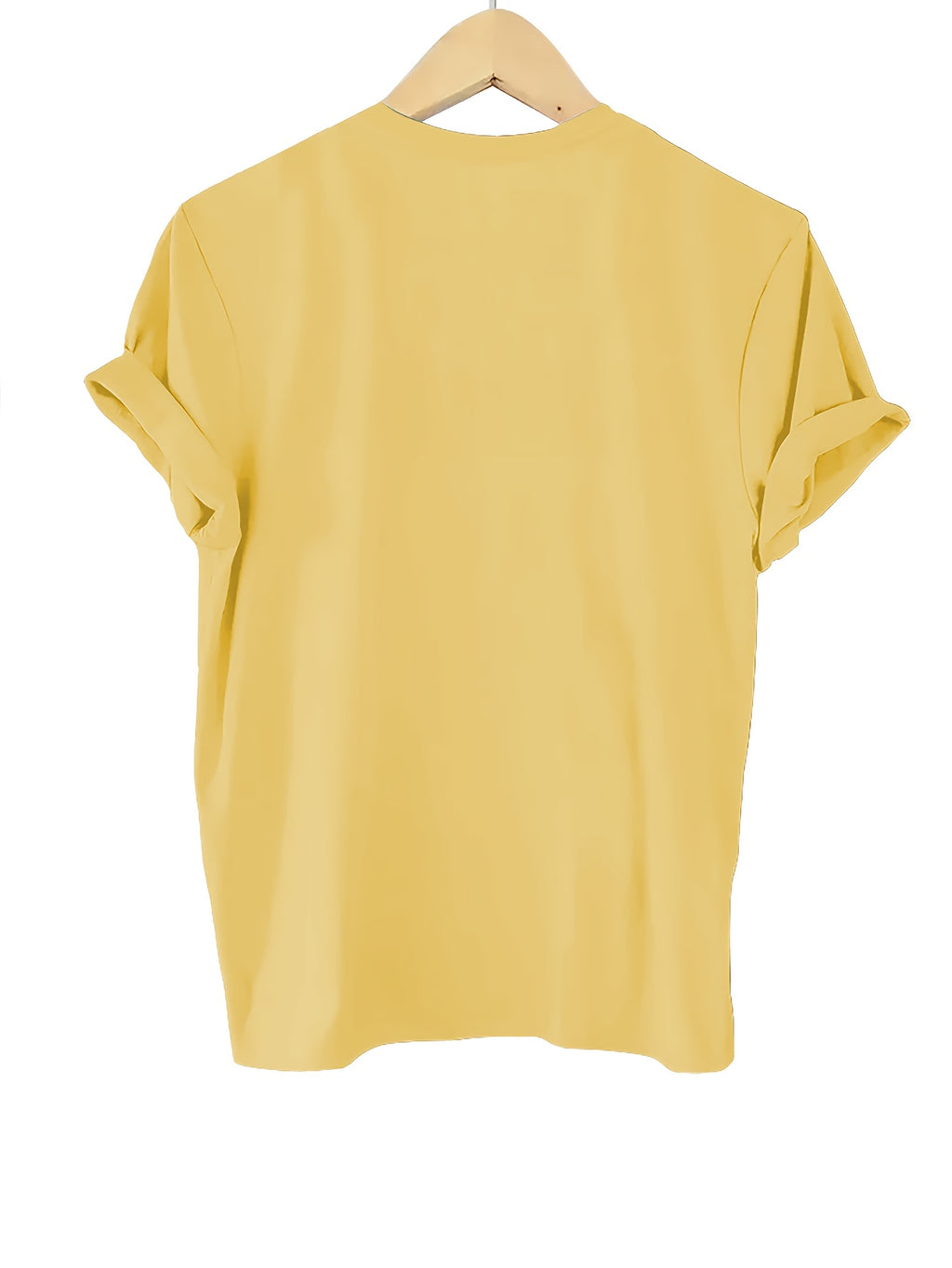 Spring/Summer Women's T-Shirt, Basic Short-Sleeve T-Shirt for Daily Wear - 1 - Yellow