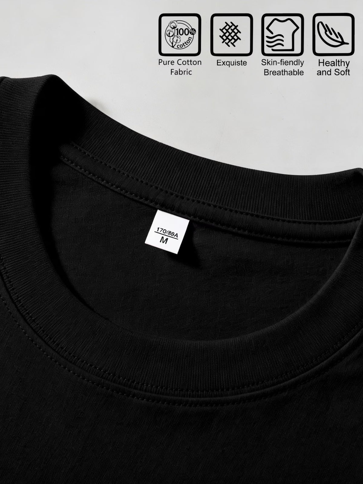 100% Pure Cotton Crew Neck Short Sleeve T-Shirt, Unisex. Features Persian Ethnic Vintage Pattern Print on Both Front and Back, with a Colorful Contrast Vintage Trendy Design. Breathable and Non-Sticky Back. Casual and Versatile - Black