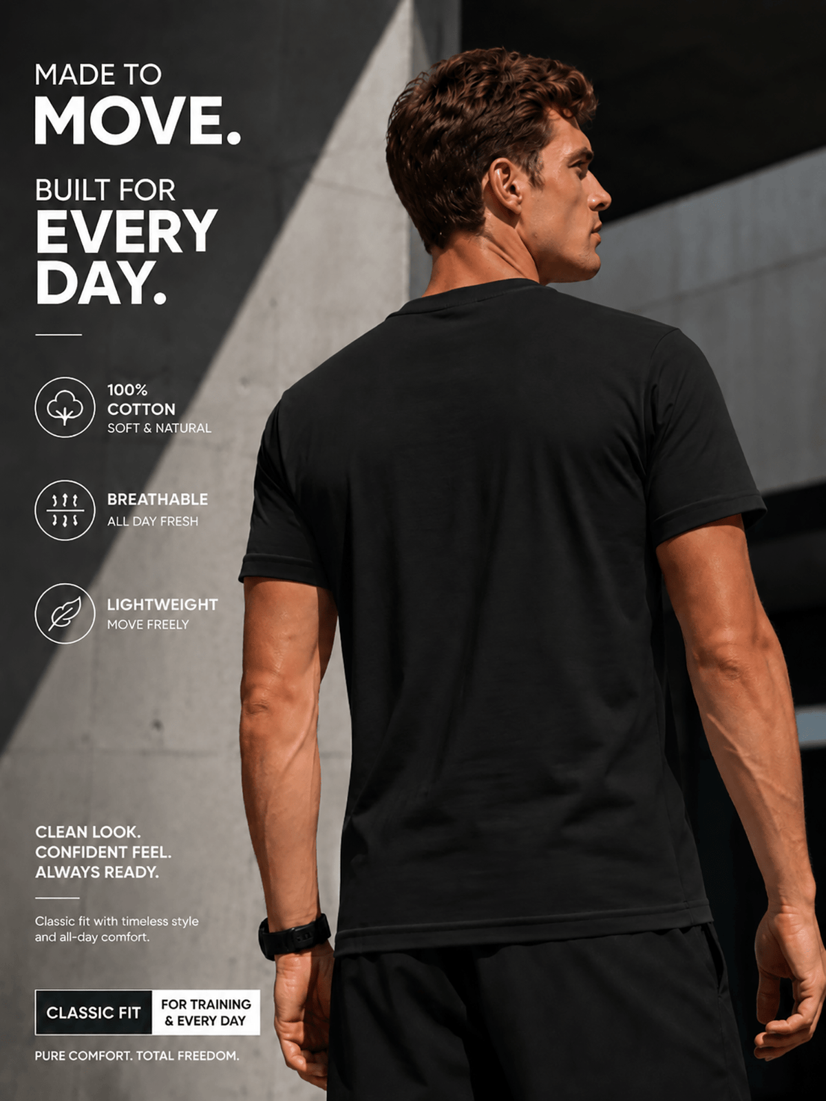 16pcs Men'S 100% Round-Neck Solid Color Short-Sleeve T-Shirts, Black And White, Soft And Breathable Basic Undershirts, Suitable for Daily Casual Wear, Sports, And Outdoor Wear - 14 Black 2 White 16 Pack