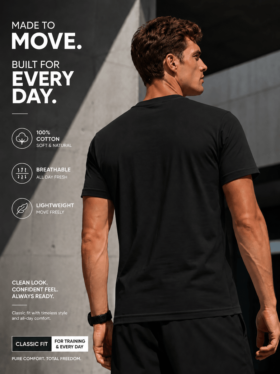 16pcs Men'S 100% Round-Neck Solid Color Short-Sleeve T-Shirts, Black And White, Soft And Breathable Basic Undershirts, Suitable for Daily Casual Wear, Sports, And Outdoor Wear - 14 Black 2 White 16 Pack