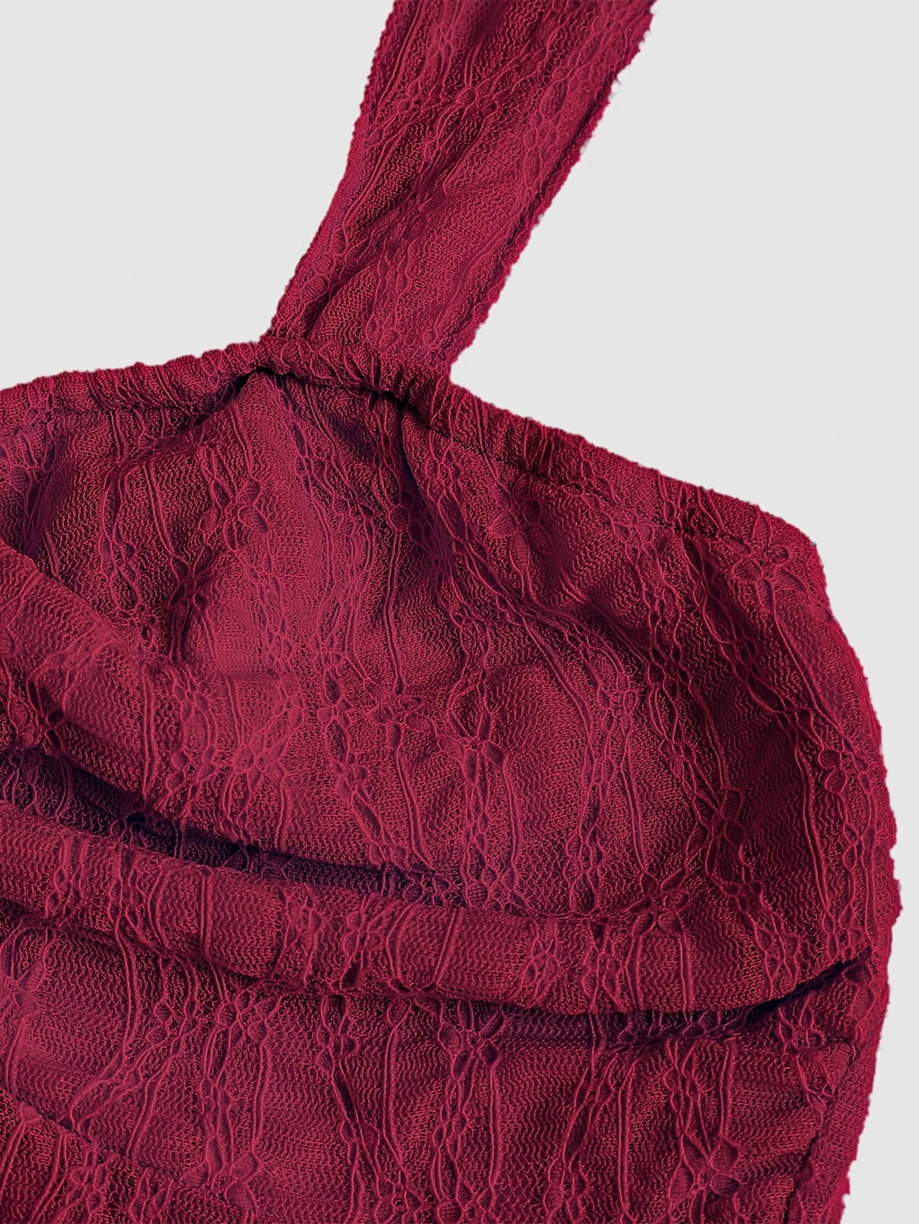 Women'S New Spring/Summer Wide-Strap Bow-Tie, Stretch Textured Fabric Top, Slim Fit, Sweet And Fashionable, Suitable for Dating, Daily Wear - Burgundy