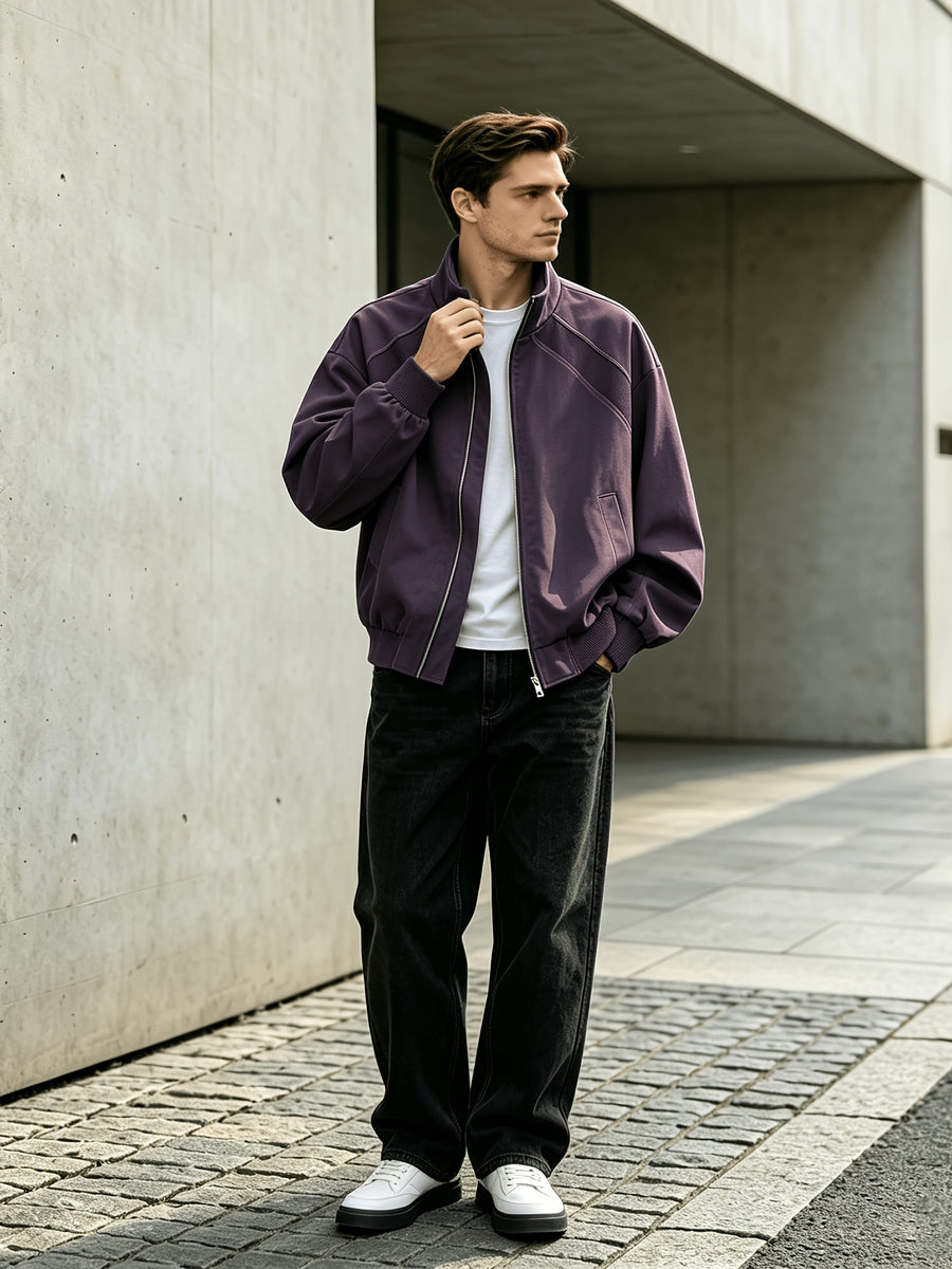 [Pearson OBM] Spring Autumn New Men'S Jacket Casual Sports All-Match Jacket - Deep Purple