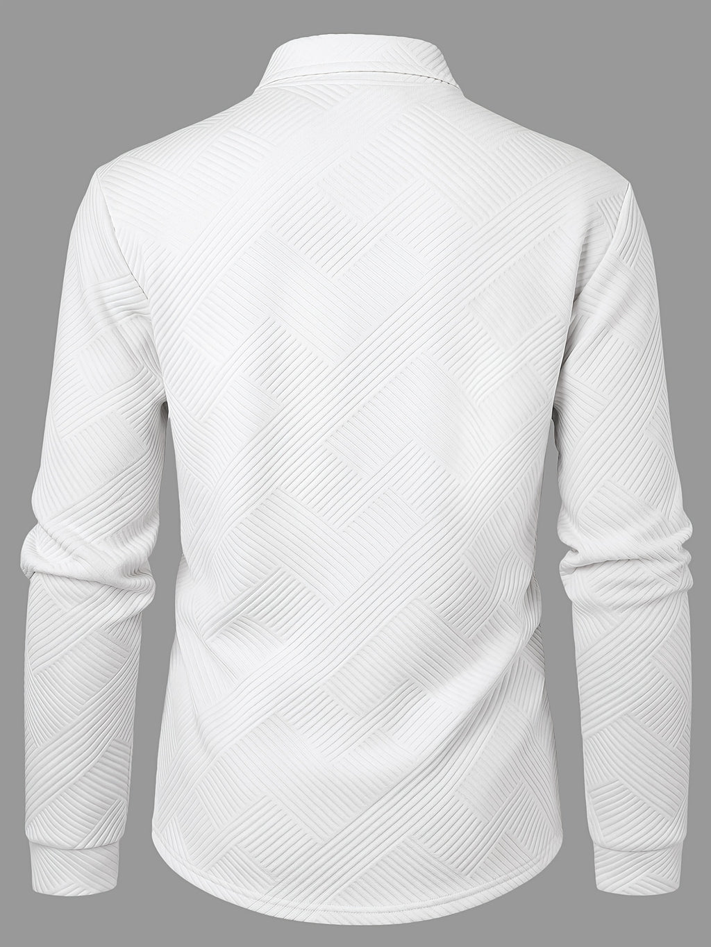 Pring/Autumn New Men's POIO Shirt Fashionable And Atmospheric Casual Knit Jacquard T-Shirt Men's Clothing - White