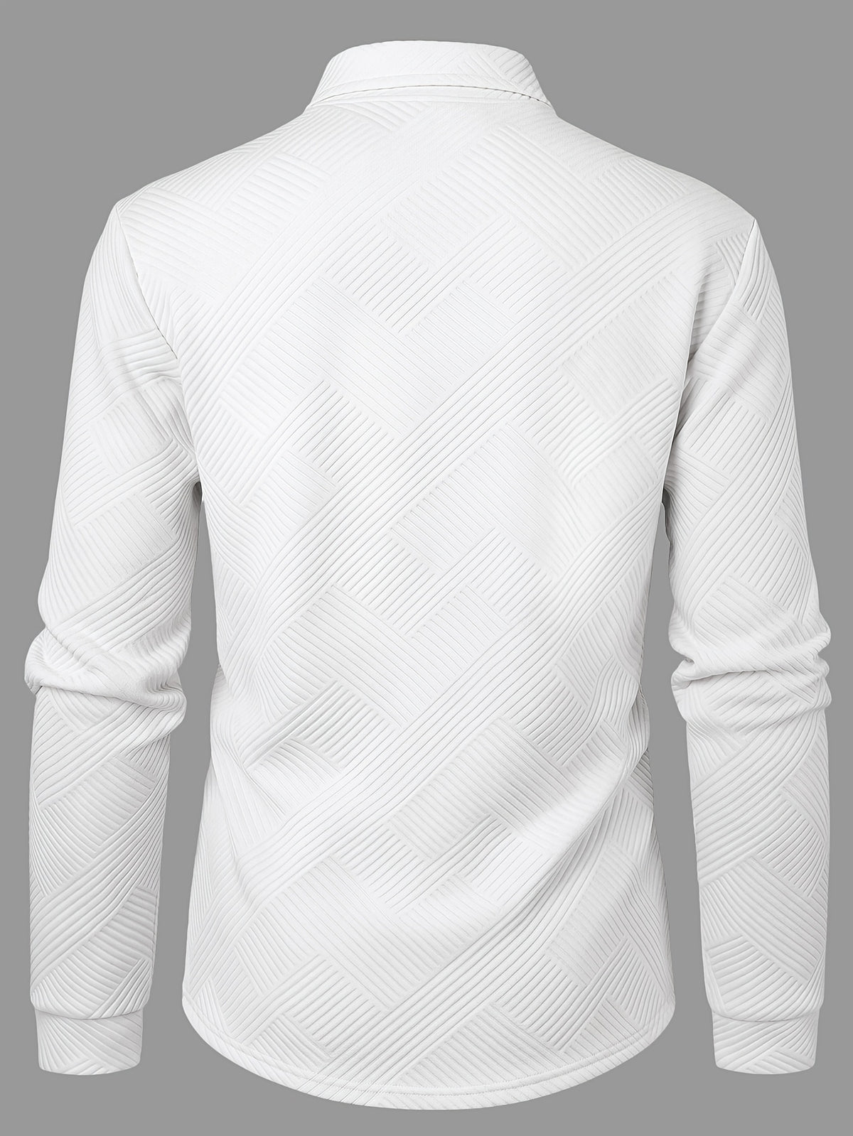 Pring/Autumn New Men's POIO Shirt Fashionable And Atmospheric Casual Knit Jacquard T-Shirt Men's Clothing - White